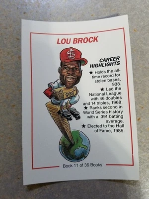 Lou Brock St Louis Cardinals Line Drive Collect a Books PROOF 1991 SCARCE (D) - Image 1 of 2