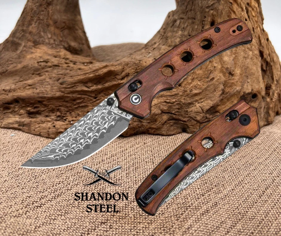 Civivi Knives Noctis C24020C-DS1 Guibourtia Wood Damascus Steel Knife