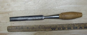 Vntg Unbranded Socket Gouge Chisel,3/4" X 8-7/8" W/3-15/16" Wood Hndl,Exc Steel - Picture 1 of 12