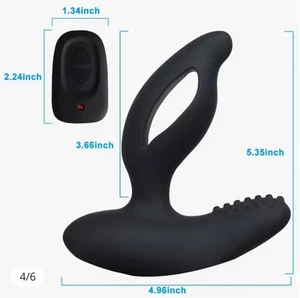 Adult Sex Toy Male Prostate Massager - Black w/ Remote Waterproof - Picture 1 of 7