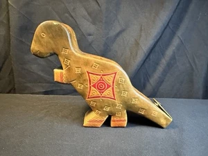 Vintage Genuine Leather Dinosaur Shaped Coin Bank/Piggy Bank 6.25” - Picture 1 of 12