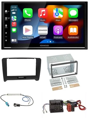 Kenwood DAB USB Bluetooth 2DIN MP3 Autoradio für Audi TT 06-14 Aktivsystem Quadl - Bild 1 von 4