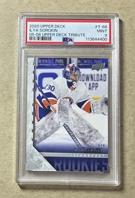 2020-21 UD Extended Hockey Ilya Sorokin Tribute Rookie Card #T-88 PSA 9 - Image 1 of 2