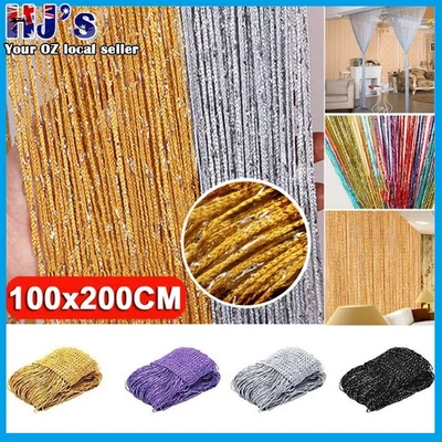 Bead String Tassel Decoration Fly Screen Panel Room Door Curtain Divider Window - image 1 of 4