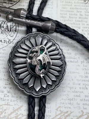Dragón Vikingo Verde Nórdico Boda Boho Único Bolo Corbata Western Steampunk Gótico Foto 1 de 4