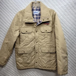 Chaqueta Wiman De Colección Para Hombre Mediana Marrón Franela Forrada Hecha en EE. UU. - Imagen 1 de 9