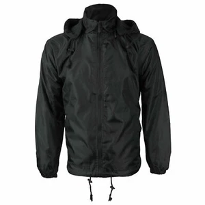 Men's Water Resistant Polar Fleece Lined Hooded Windbreaker Rain Jacket - Picture 1 of 33