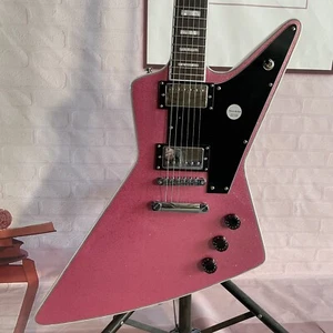 Hot Sale Pink Silver Explorer Electric Guitar Rosewood Fretboard HH Pickups - Picture 1 of 9