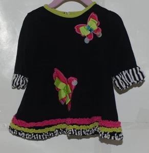 Edición Rara Negro Blanco Despojado Mangas Largas Camisa Conjunto de 18 Meses - Imagen 1 de 6