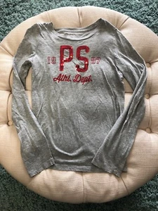 Aeropostale Girl's Size 12 Long Sleeve Graphic Gray Tee A-5 - Picture 1 of 6