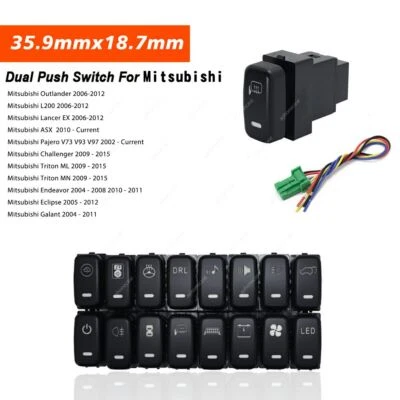 Push Button Defogging Switch For Mitsubishi w/LED Indicator Lights 4-Pole - Image 1 of 4
