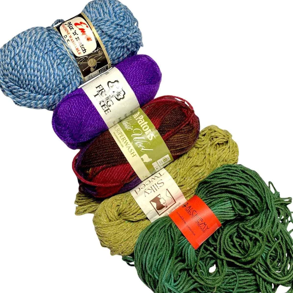 5 мотков DK Sport Rainbow смешанный лот США 5 6 100% альпака мериносы и смеси патоны - Изображение 1 из 4