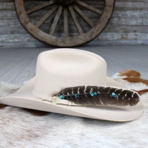 Turquoise Turkey Hat Feather - Picture 1 of 5