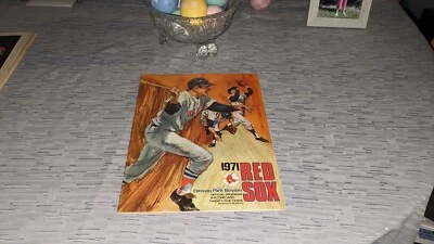 Boston Red Sox vs New York Yankees 1971 programa de béisbol Munson Yaz 2 éxitos Foto 1 de 4