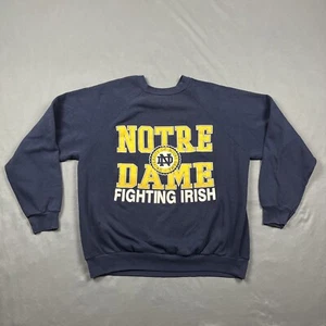 Vintage University of Notre Dame Fighting Irish Crewneck Sweatshirt XXL 2XL Blue - Picture 1 of 9