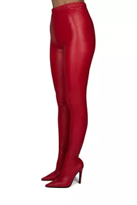 Jeffrey Campbell 2-in-One Red Stiletto Heel Pointed Toe Pull On Pant Boots Pumps - Picture 1 of 5