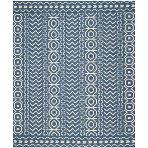 SAFAVIEH Dhurries DHU572A Handwoven Dark Blue /Ivory Rug - Picture 1 of 23