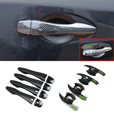 Cubierta de manija de taza de tazón de puerta de coche ABS de fibra de carbono para Nissan Altima 2013-2018 Foto 1 de 4