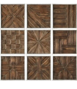 Uttermost Bryndle Rustic Wooden Squares. 9 Different Patterns. - Picture 1 of 12