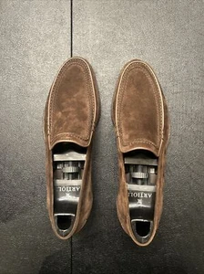 Brand New Size 8 Brown Suede Artioli Dress Loafers - Retail Price Of $850 - Picture 1 of 8