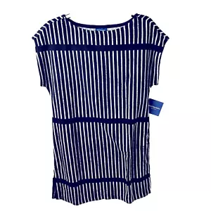 Abito copricapo Marimekko Ministeri bianco e nero a righe taglia small nuovo! - Foto 1 di 11
