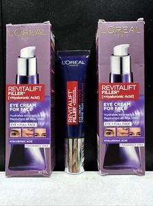 2X L'Oreal Revitalift Filler Eye Cream+Full Face w/Hyaluronic 1.0 Oz(30ml) New! - Picture 1 of 10