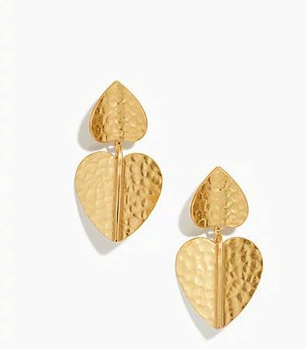 NUOVI orecchini Kate Spade metallo petalo goccia doppio strato martello tono oro $99