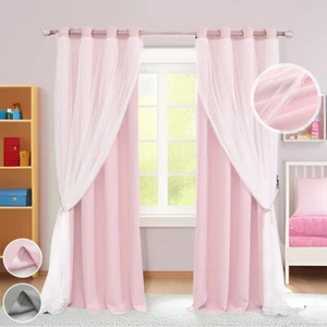 Qelus Kinderzimmer Gardinen Ösen Blickdicht Vorhänge Vorhang Fenster Lärmschutz - Bild 1 von 21
