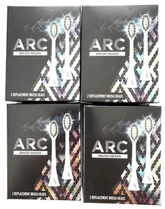 LOT x8 ARC Replacement Toothbrush Heads Oral Care Electric Sonic Brush WHITE NEW - Picture 1 of 3