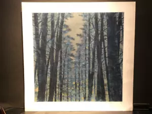 NAMIKI HAJIME Estampado en Madera Escena de Árbol 128 Limitado a 200 Japón 40x40cm 2007 - Imagen 1 de 24