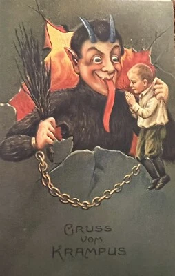 Sobre de tarjeta de felicitación vintage inspirado en Gruss Vom Krampus #4618 Navidad Foto 1 de 4