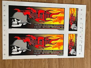 2 Original Concert Poster 2 Handbill Uncut Sheet High on Fire Hi Tone Memphis TN