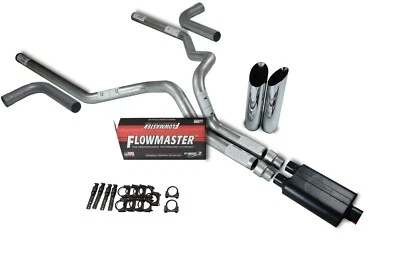 94-03 道奇 Ram 1500 3 英寸双排气套件 Flowmaster Super 44 Slash 侧出口 — 第 1/3 张图片