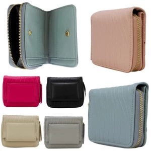 Kleine Damen-Geldbörse mit Wellenlinien-Design Elegnat Kartenfächer Portemonnaie Tasche 1190 - Bild 1 von 20