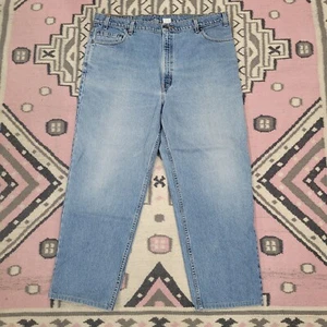 Vintage 80s LEVIS 540 Relaxed Fit Light Wash Jeans 40x28 Hemmed USA MADE GRUNGE - Picture 1 of 6