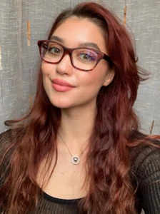 New ALAIN MIKLI Women's Eyeglasses AR3006 D020 52mm Cat Eye Red Italy G - Picture 1 of 10