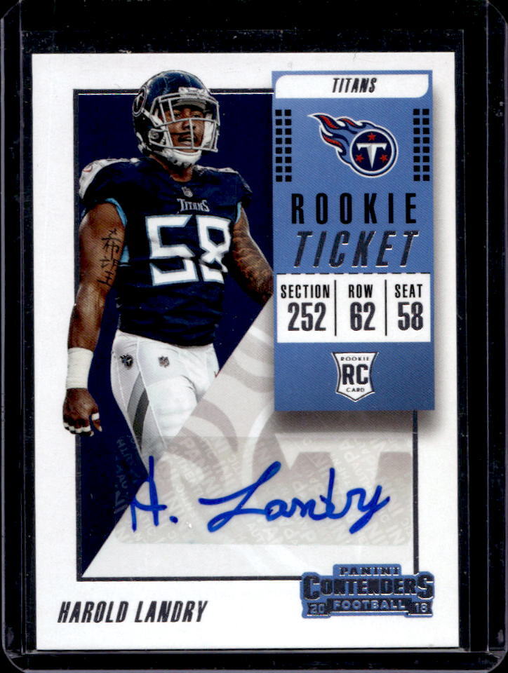 2018 Contenders Harold Landry Rookie Ticket Auto Autograph RC #258 Titans
