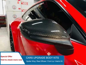 Dry Carbon Fibre Rear View Mirror Cover Caps For 911 992 Turbo 2019+ - Picture 1 of 6