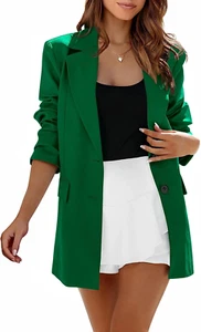 Casual Blazer Jackets for Women 2024 Fall Long Sleeve Open Front Button Work Off - Picture 1 of 7