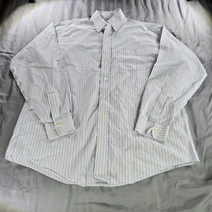 Camisa Polo Vintage Brooks Brothers Para Hombre 16 35 Azul Amarillo Sin Hierro Original De Colección - Imagen 1 de 10