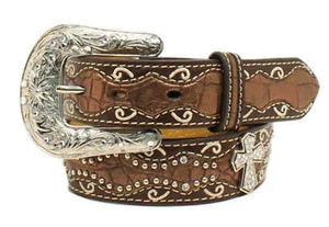 Ariat Girls Brown Belt with Cross Concho A1302802 - Picture 1 of 6