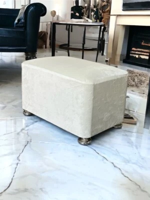 Cubed Large Footstool Pouffe Plush Fabric  Footrest Stool Chair Kids Extra Seat - Image 1 of 4