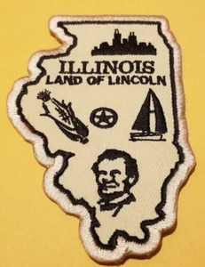 ILLINOIS Land Of Lincoln Embroidered Magnet Style Embroidered Patch 2.5x3.75" - Picture 1 of 2