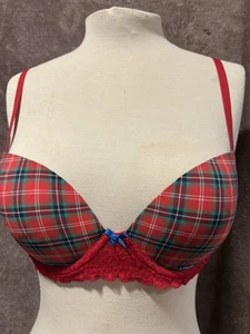 Trio Gilly Hicks 36C Bras Plaid/red/navy - Picture 1 of 8