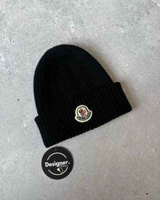 Moncler Beanie Hat Mens Wool Knit Black One Size Excellent Condition - Image 1 of 4