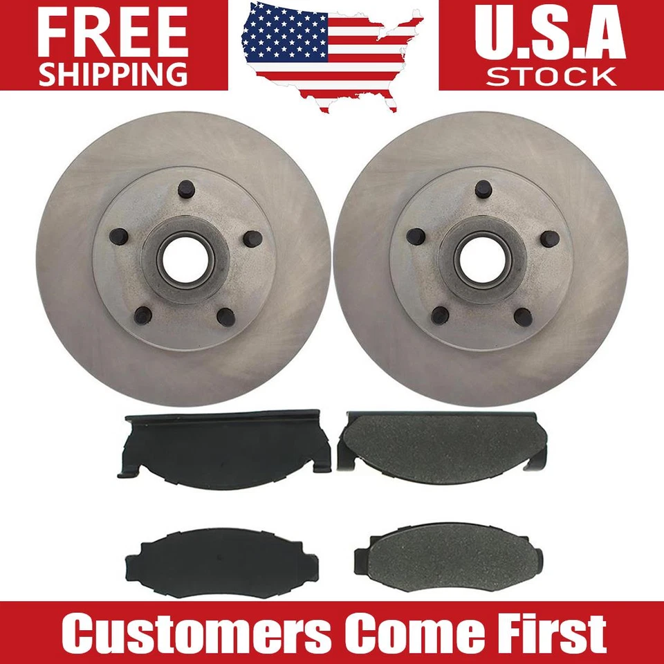 Juego de rotores de freno delanteros + pastillas de freno para 1979 1980 AMC AMX 1979-1981 AMC Spirit Foto 1 de 4