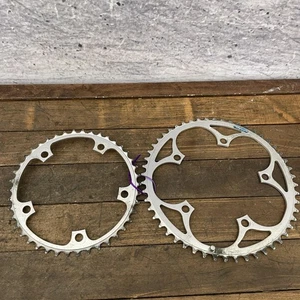 Vintage Shimano 600 Road Chainring Set 52T/42T 130 BCD 5-Bolt W-Cut 70s 80s - Picture 1 of 16