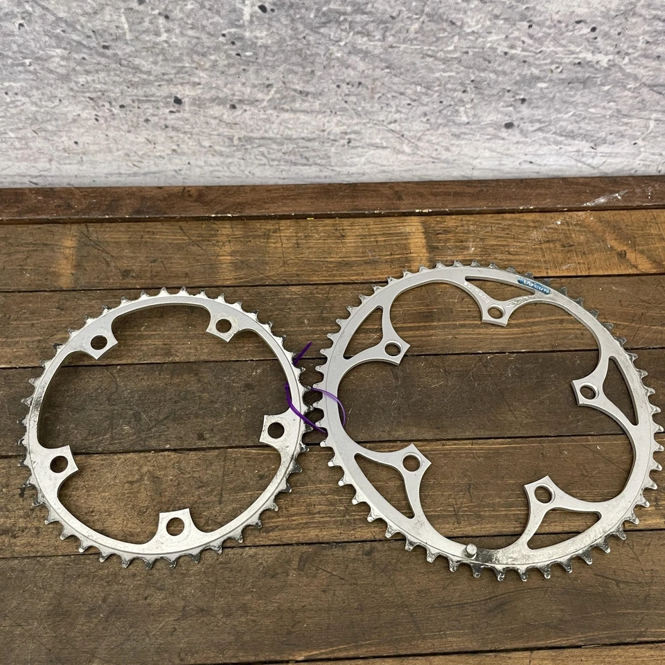 Vintage Shimano 600 Road Chainring Set 52T/42T 130 BCD 5-Bolt W-Cut 70s 80s - Image 1 of 4
