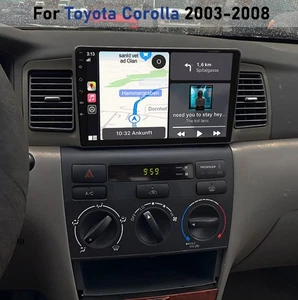 9" Carplay Android 15 Car Stereo GPS Head Unit RDS For Toyota Corolla 2003-2008 - Picture 1 of 13