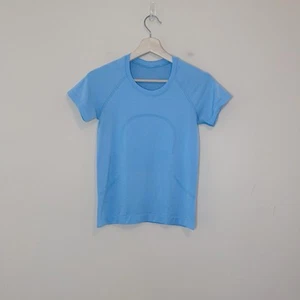 Lululemon Swiftly Tech Short-Sleeve Shirt 2.0 Race Length Aero Blue Crop Size 4 - Picture 1 of 5